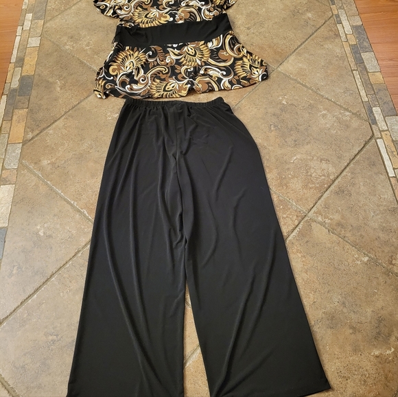 70s style wrap shirt and wide leg pants Size 16w - Picture 5 of 9